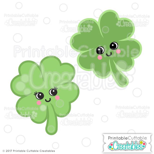 Cute Clovers SVG Printable Cuttable Creatables 