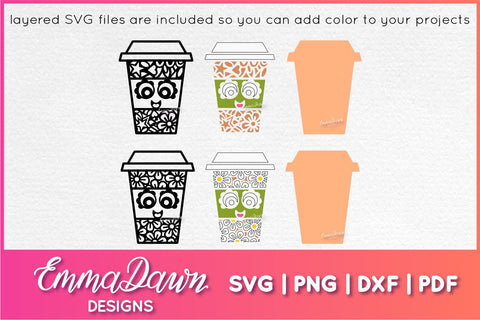 Cute Coffee Cup SVG Bundle SVG Emma Dawn Designs 