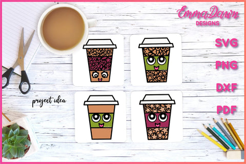 Cute Coffee Cup SVG Bundle SVG Emma Dawn Designs 