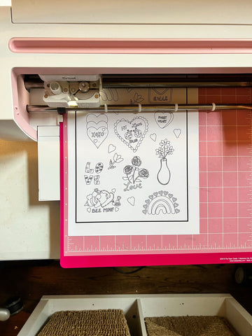 Cute Colorable Valentines Day Print and Cut Stickers, Printable Sticker Sheet, Print n Cut Stickers, Sticker Sheet for Silhouette/Cricut SVG Alexis Glenn 