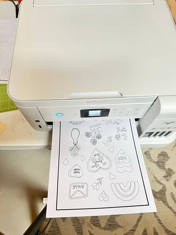 Cute Colorable Valentines Day Print and Cut Stickers, Printable Sticker Sheet, Print n Cut Stickers, Sticker Sheet for Silhouette/Cricut SVG Alexis Glenn 