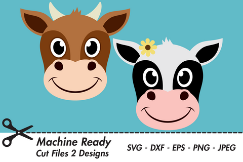 Cute Cow Faces | Farm SVG SVG Captain Creative 