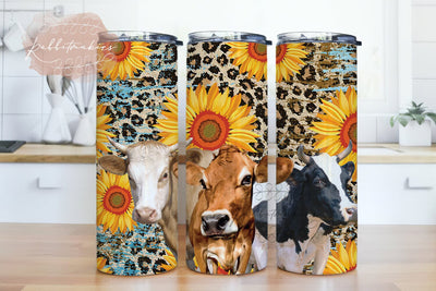 Cute Cow Farm Sunflowers Western Tumbler Wrap Cowgirl Country Sublimation Designs Downloads Sublimation Rabbitmakies 