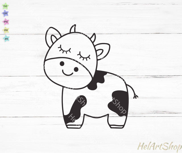 Cute Cow SVG, Baby Cow SVG SVG _HelArtShop_ 