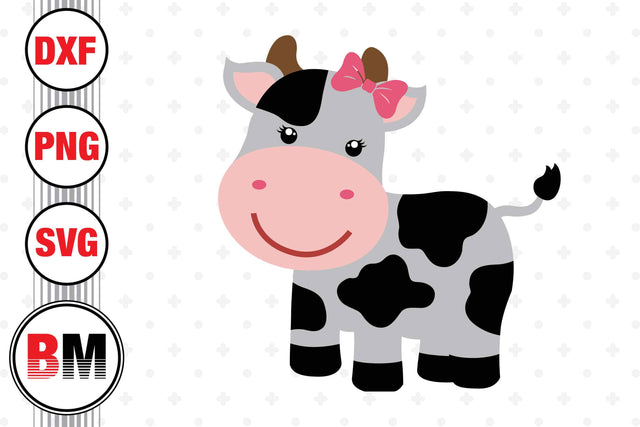 Cute Cow SVG, PNG, DXF Files SVG BMDesign 