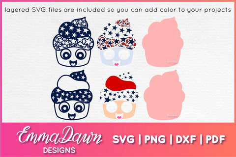 Cute Cupcake SVG Mini Bundle SVG Emma Dawn Designs 