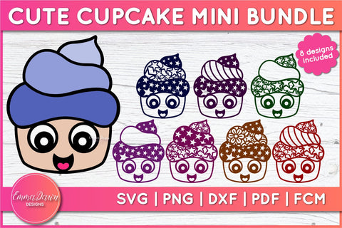 Cute Cupcake SVG Mini Bundle SVG Emma Dawn Designs 