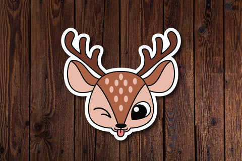 cute deer christmas, sticker , cut file SVG dadan_pm 