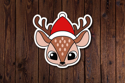 cute deer christmas, sticker , cut file SVG dadan_pm 