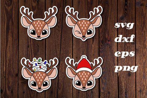 cute deer christmas, sticker , cut file SVG dadan_pm 