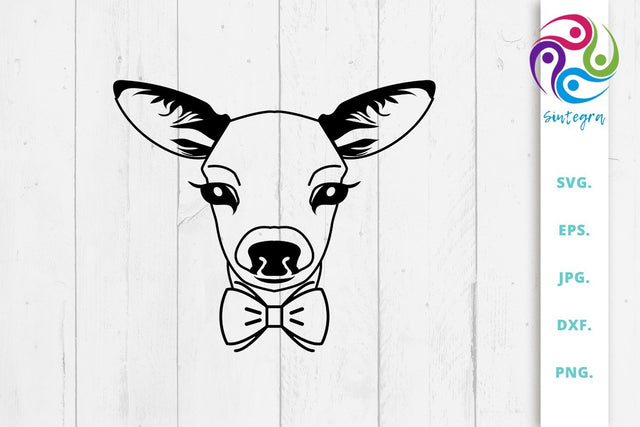 Cute Deer With Bowtie Svg File SVG Sintegra 
