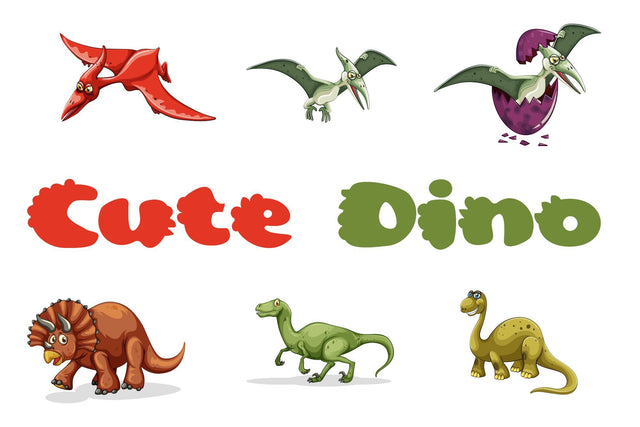 Cute Dino Dinosaur Font Font ampersand 
