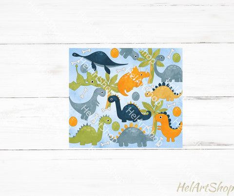 Cute Dino Tumbler PNG, Kids SKINNY TUMBLER Png Sublimation _HelArtShop_ 