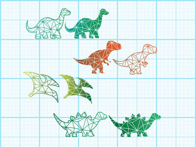 Cute Dinosaur Geomatical Print Sublimation Johan Ru designs 