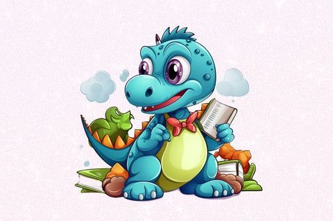 Cute Dinosaur School Clipart Sublimation Regulrcrative 