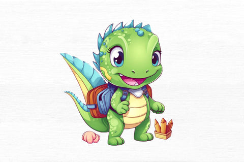 Cute Dinosaur School Clipart Sublimation Regulrcrative 