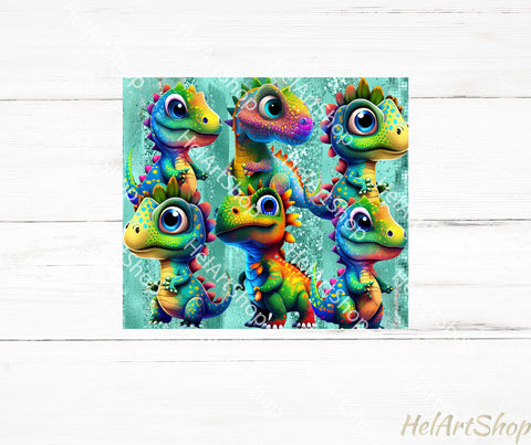 Cute Dinosaur Tumbler PNG Sublimation, SKINNY TUMBLER Png Sublimation _HelArtShop_ 