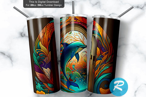 Cute Dolphin 20 oz / 30 oz Tumbler PNG Sublimation Regulrcrative 