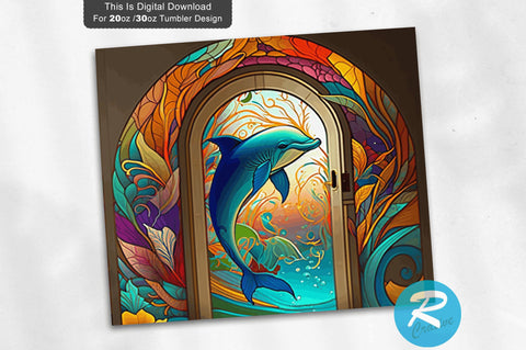 Cute Dolphin 20 oz / 30 oz Tumbler PNG Sublimation Regulrcrative 