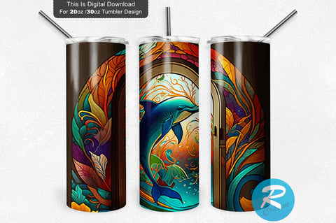 Cute Dolphin 20 oz / 30 oz Tumbler PNG Sublimation Regulrcrative 
