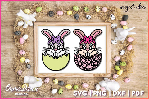 Cute Easter Bunny SVG, Cartoon Bunny Rabbit SVG SVG Emma Dawn Designs 