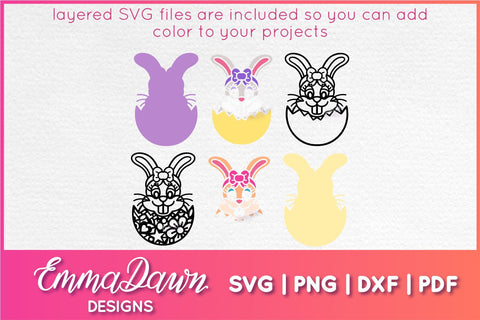 Cute Easter Bunny SVG, Cartoon Bunny Rabbit SVG SVG Emma Dawn Designs 