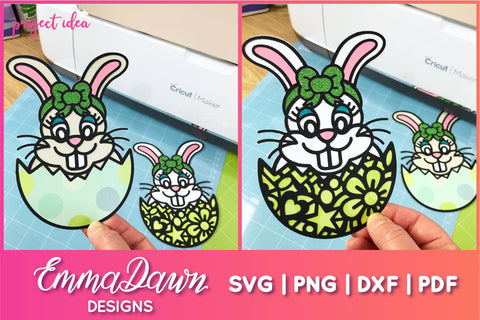 Cute Easter Bunny SVG, Cartoon Bunny Rabbit SVG SVG Emma Dawn Designs 
