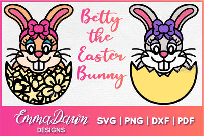 Cute Easter Bunny SVG, Cartoon Bunny Rabbit SVG SVG Emma Dawn Designs 