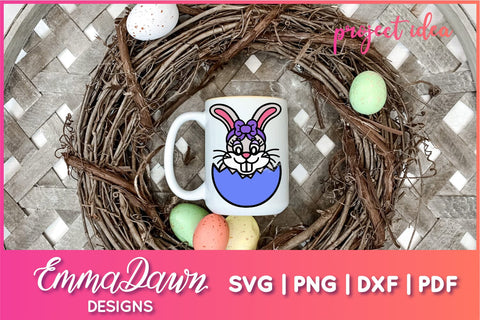 Cute Easter Bunny SVG, Cartoon Bunny Rabbit SVG SVG Emma Dawn Designs 