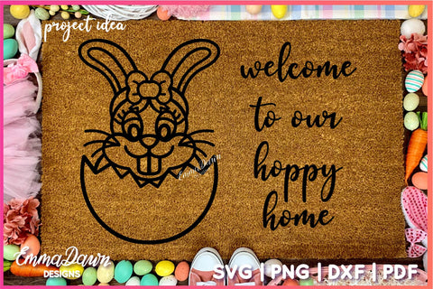 Cute Easter Bunny SVG, Cartoon Bunny Rabbit SVG SVG Emma Dawn Designs 