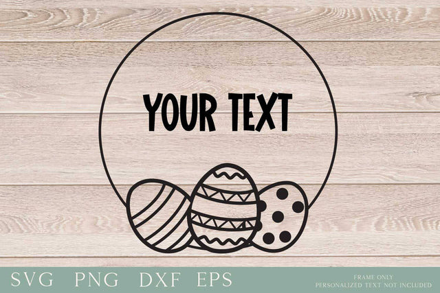 Cute Easter Eggs Monogram, Round Easter Monogram Frame SVG SVG Petunia Digital Design 