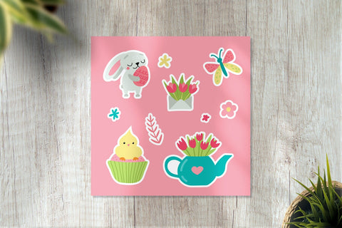 Cute Easter - Printable Stickers SVG Tori card store 