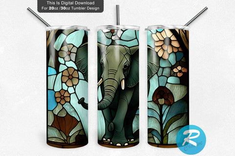 Cute Elephant 20 oz / 30 oz Tumbler PNG Sublimation Regulrcrative 