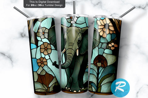 Cute Elephant 20 oz / 30 oz Tumbler PNG Sublimation Regulrcrative 
