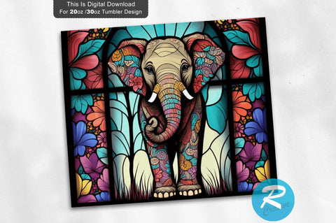 Cute Elephant Flower 20 oz / 30 oz Tumbler PNG Sublimation Regulrcrative 