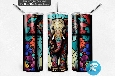 Cute Elephant Flower 20 oz / 30 oz Tumbler PNG Sublimation Regulrcrative 