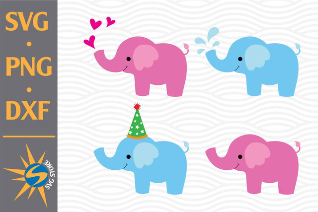 Cute Elephant SVG, PNG, DXF Digital Files Include SVG SVGStoreShop 