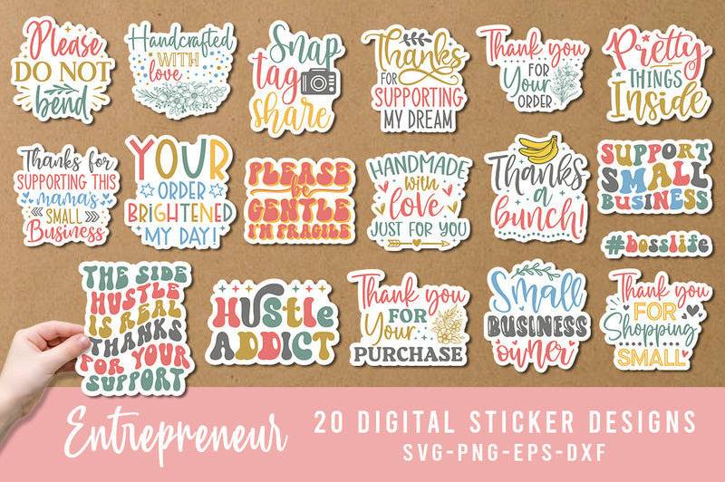 Cute Entrepreneur Sticker Bundle - So Fontsy