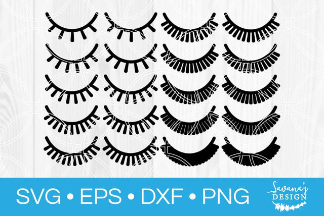 Cute Eyelashes SVG SavanasDesign 