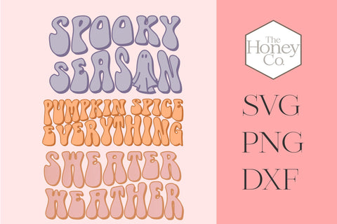 Cute Fall SVG Bundle Sweater Weather Pumpkin Spice Everything Spooky Season SVG The Honey Company 