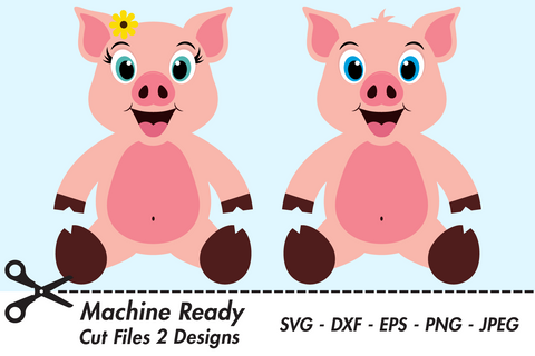 Cute Farmhouse Pigs | Farm SVG SVG Captain Creative 