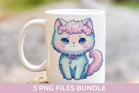 Cute Fluffy Watercolor Kitty Bundle Free For Commercial Use Sublimation Sintegra 