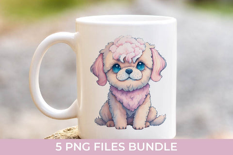 Cute Fluffy Watercolor Puppy Bundle Free For Commercial Use Sublimation Sintegra 