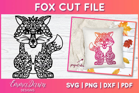 Cute Fox SVG SVG Emma Dawn Designs 