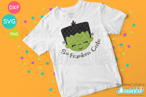 Cute Frankenstein Monster Faces SVG Printable Cuttable Creatables 