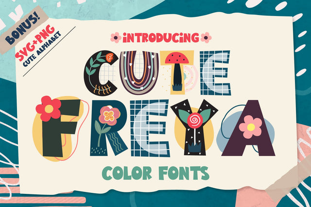 Cute Freya Color Fonts Font Fox7 By Rattana 