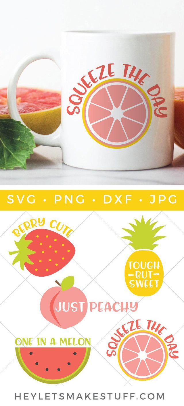 Cute Fruit SVG Bundle SVG Hey Let's Make Stuff 