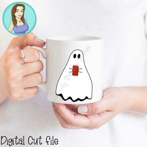 Cute Ghost Drinking Soda SVG and PNG SVG Awesomely Strange Designs 