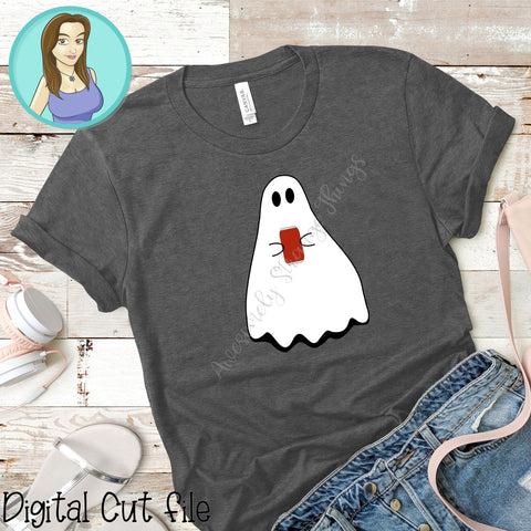 Cute Ghost Drinking Soda SVG and PNG SVG Awesomely Strange Designs 