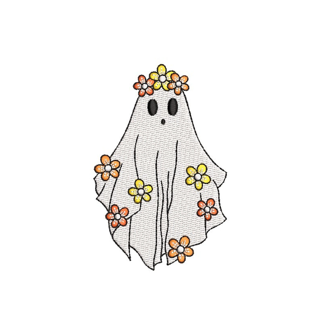Cute Ghost Embroidery Design, Spooky Season Embroidery Design ...